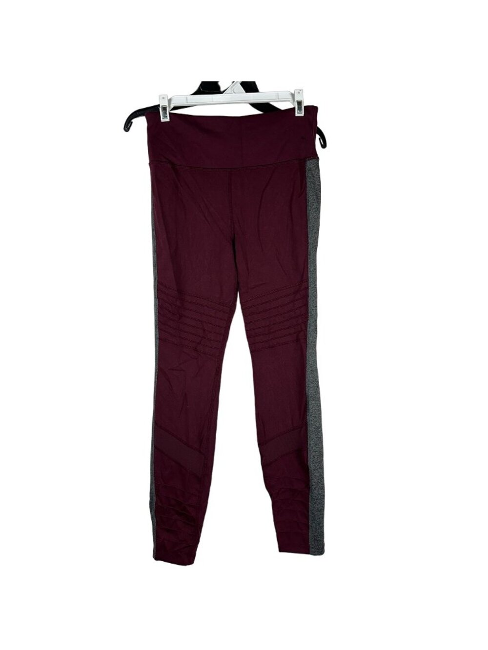 Avia Womens Burgundy & Grey Heather Leggings Size M Stretchy Athletic Fit